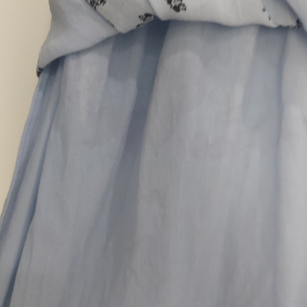 Ganni Light Blue Dress with Black Floral Pattern - Picture 15 of 15